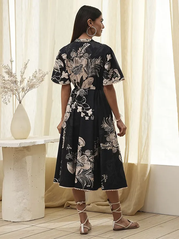 BIBA black printed georgette kurti