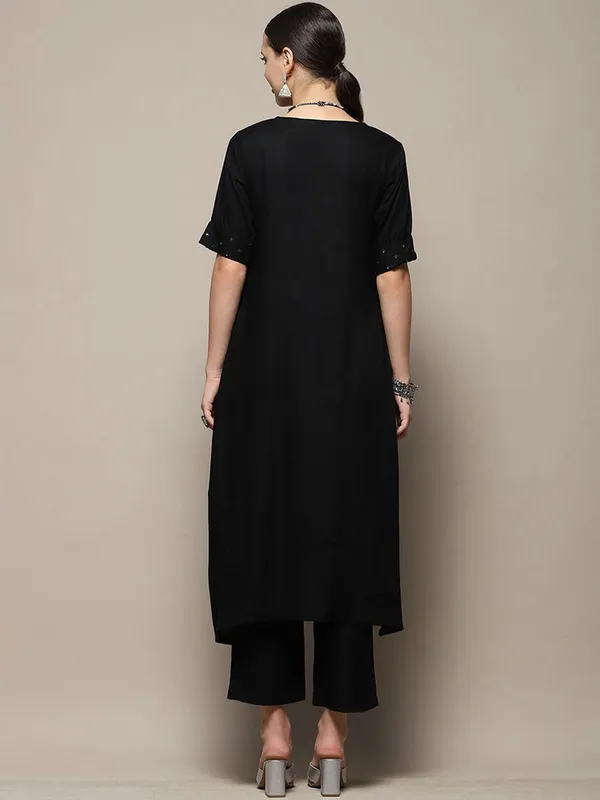 BIBA black rayon cotton kurti set