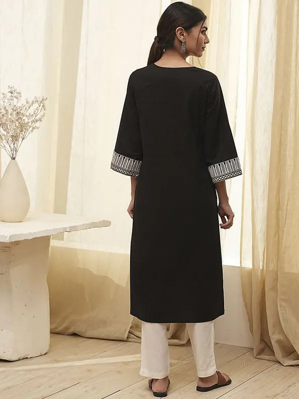 BIBA black silk embroidery kurti for women