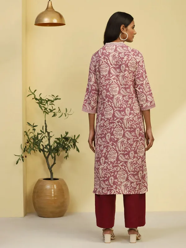 BIBA mauve pink cotton printed kurti
