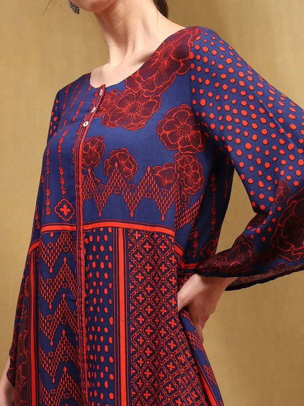 BIBA navy satin printed palazzo set