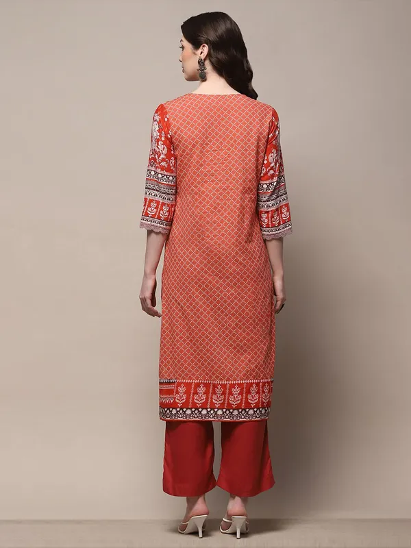 BIBA red printed straight kurti