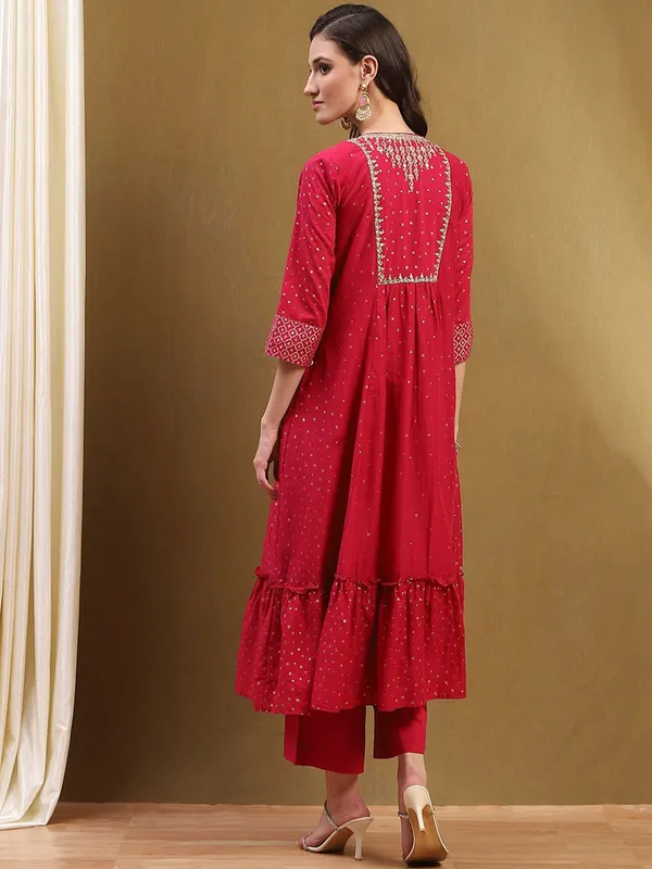 BIBA red silk kurti for festive