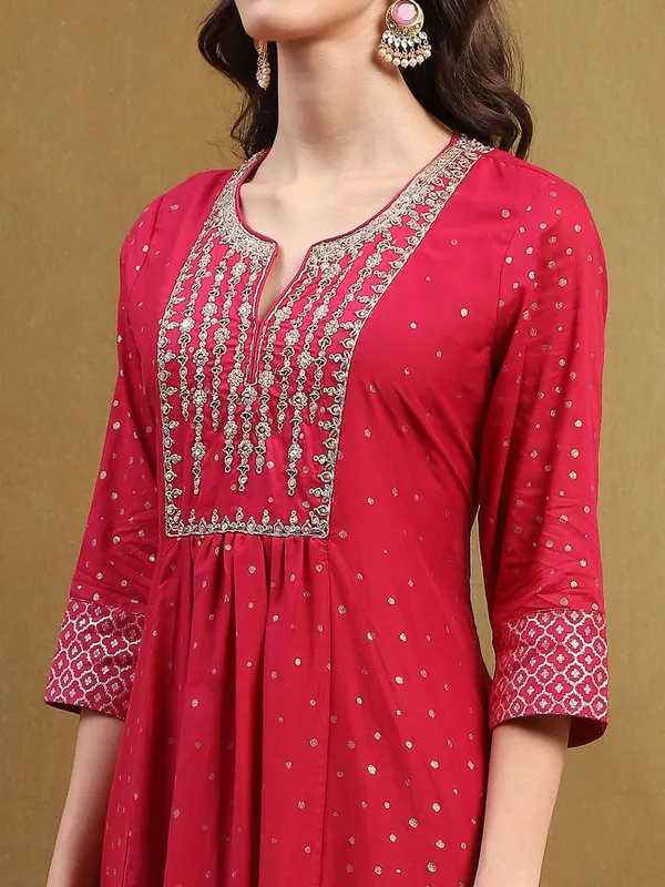 BIBA red silk kurti for festive