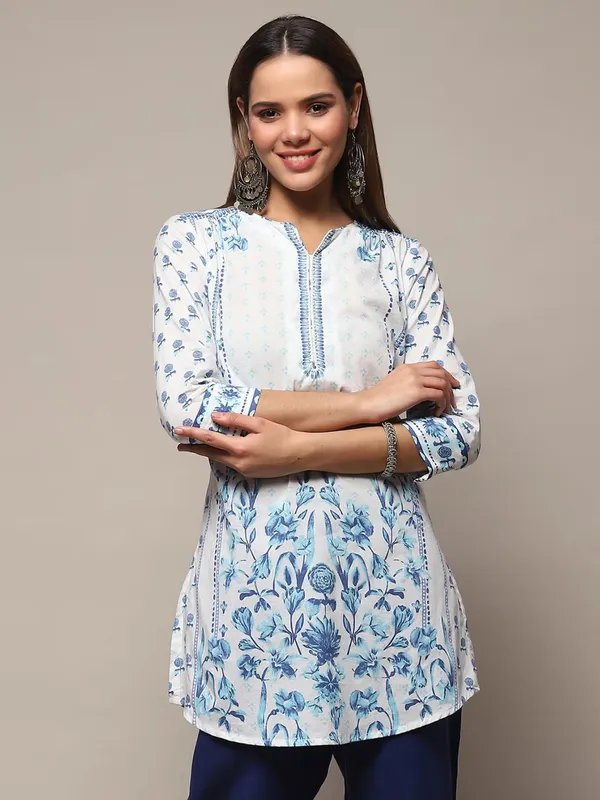 BIBA white printed kurti