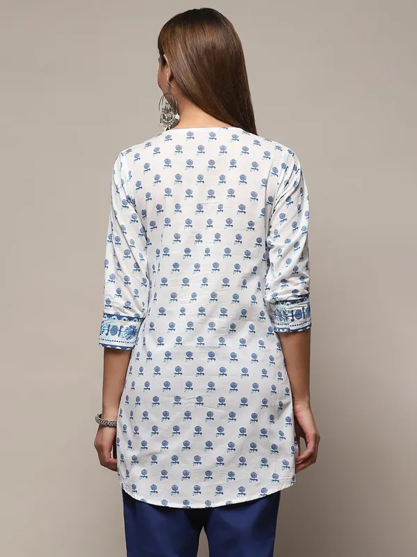 BIBA white printed kurti