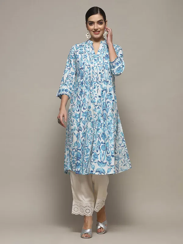 BIBA white printed straight kurti