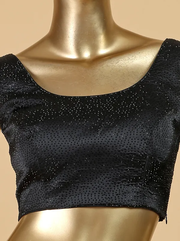Black and grey satin ready to wear saree