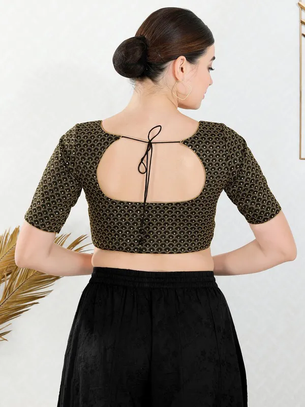 Black art silk ready made blouse