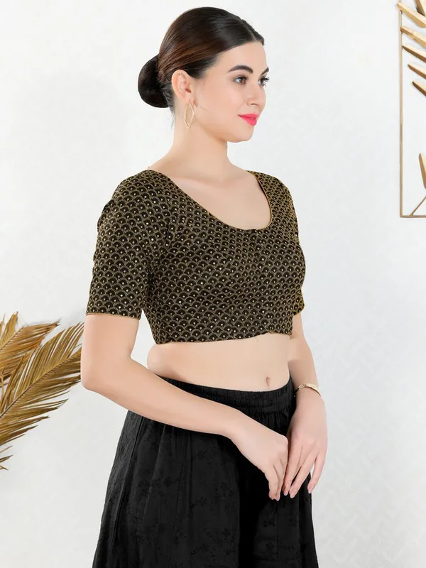 Black art silk ready made blouse