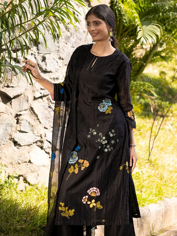 Black classy cotton silk salwar suit for women