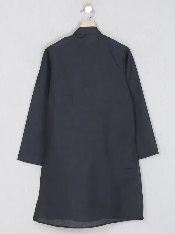 Black color kurta suit in cotton for boys