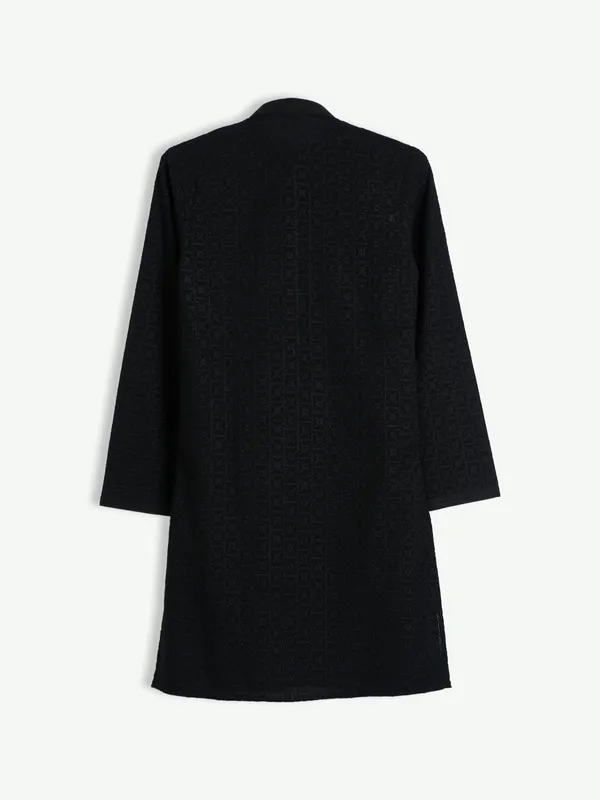 Black cotton embroidery kurta suit