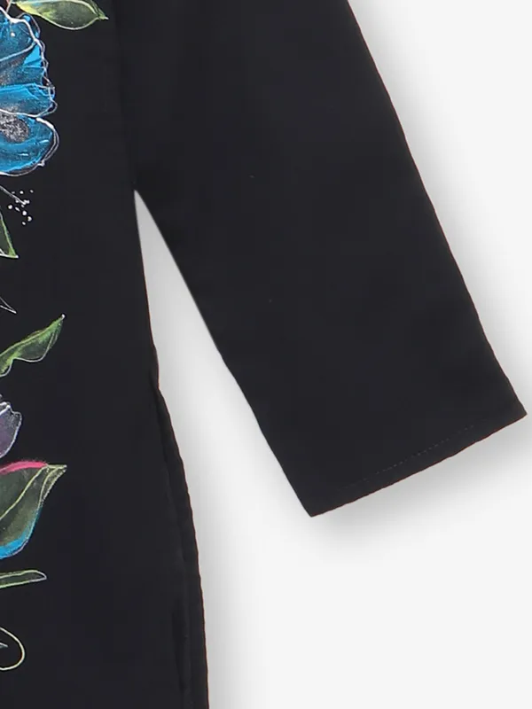 Black cotton kurta suit for boys