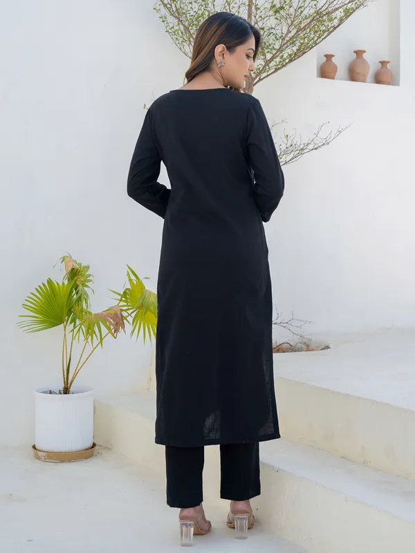 Black cotton kurti set for festival