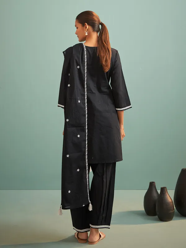Black cotton kurti set for women