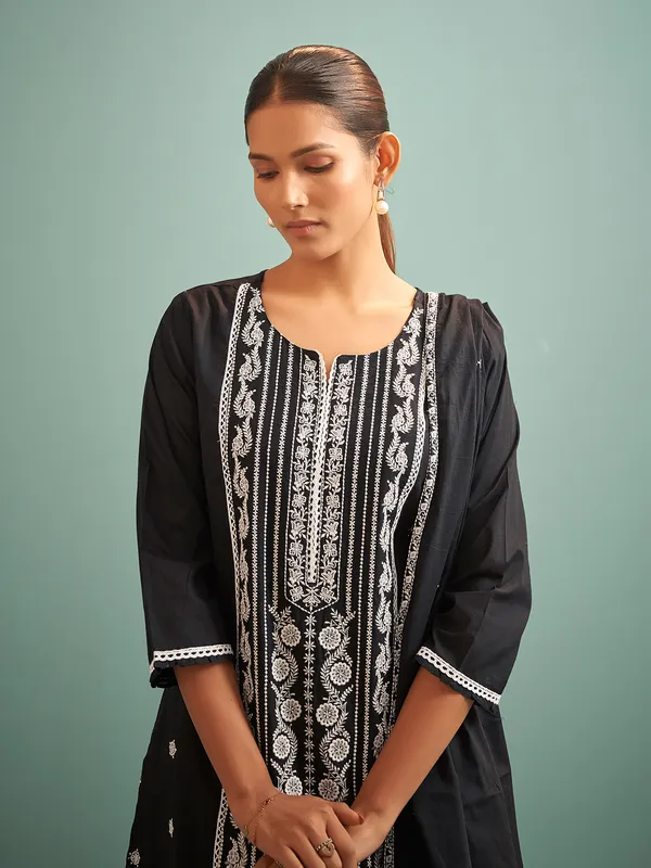 Black cotton kurti set for women