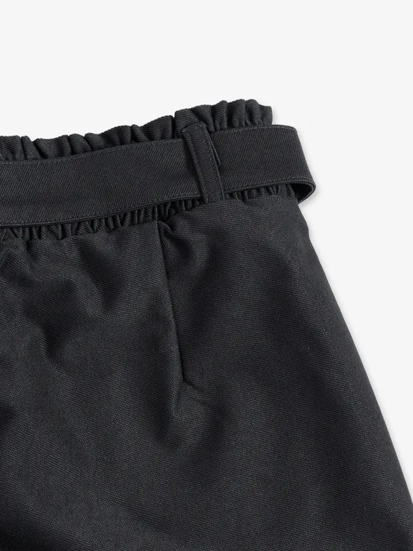 Black cotton plain casual pant