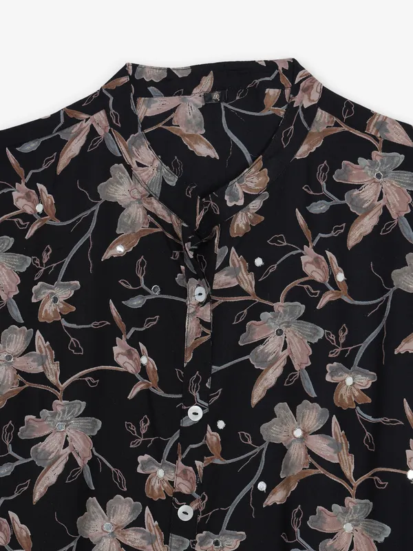Black cotton silk kurti for women