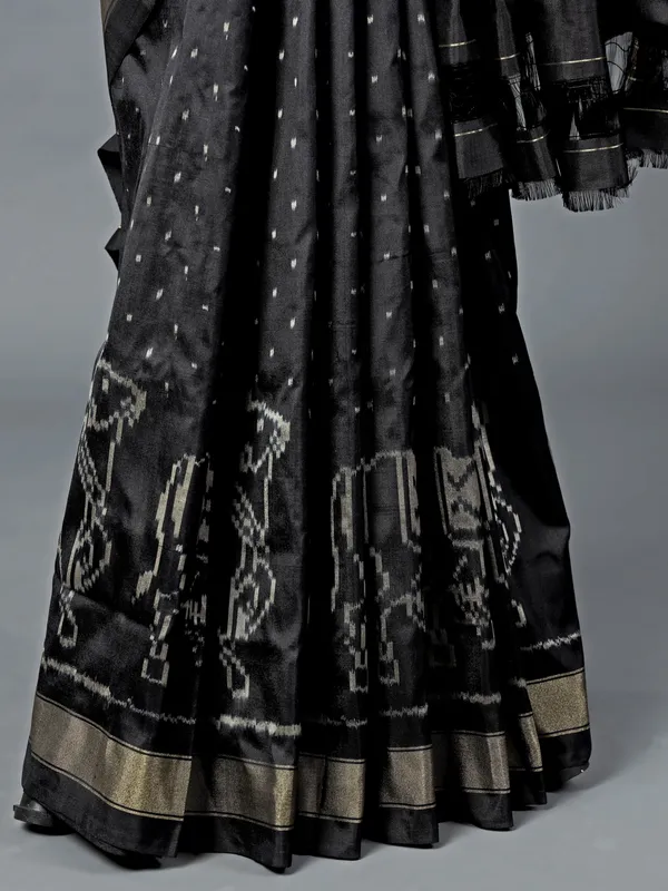 Black cotton silk saree for special occasions