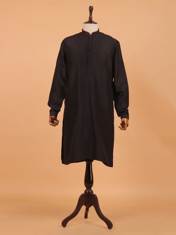 Black cotton wedding wear waistcoat for men