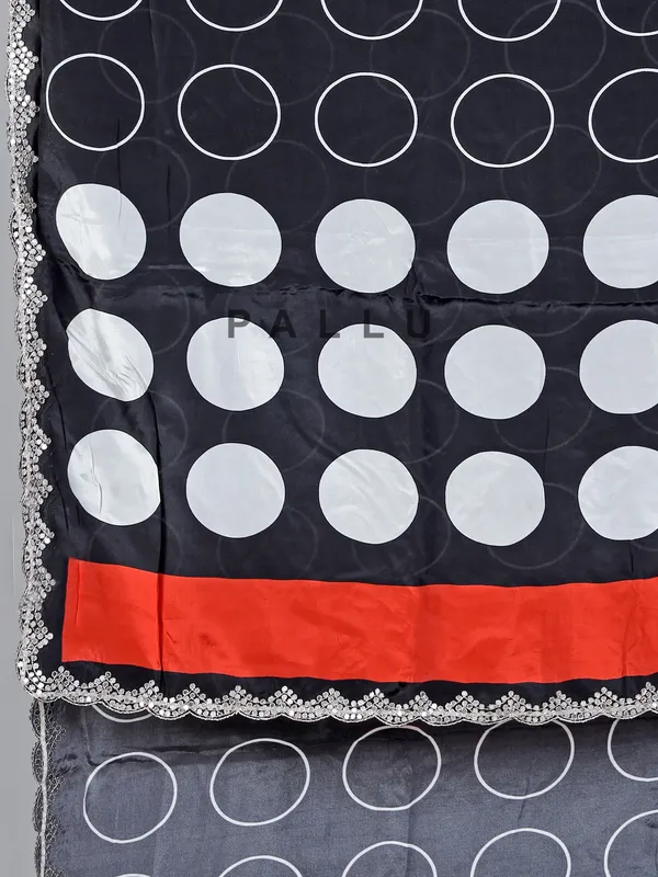 Black crepe silk party wear saree