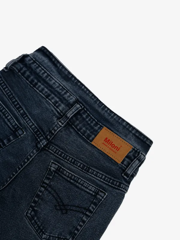 Black denim cargo jeans