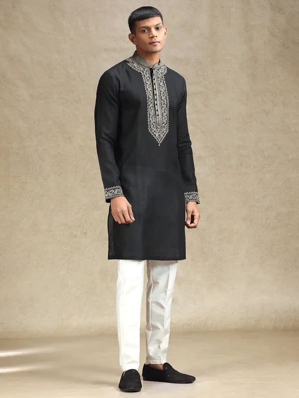 Black ethereal charm kurta pajama set