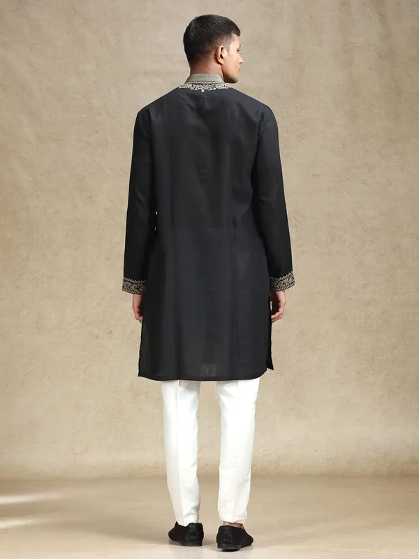 Black ethereal charm kurta pajama set