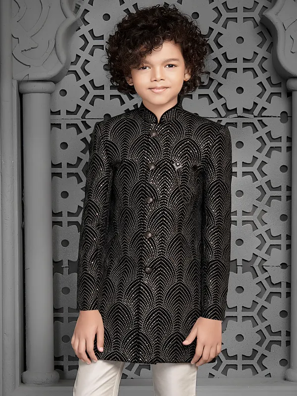 Black ethnic charm indo western for boys