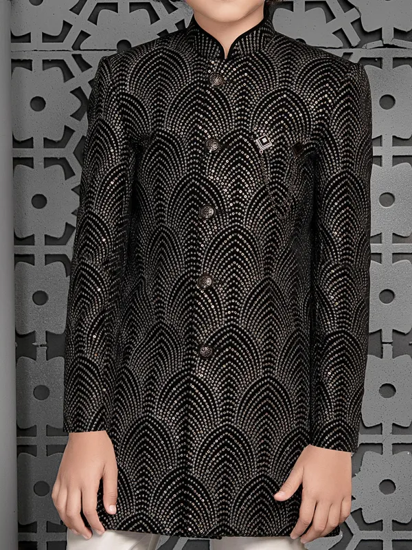 Black ethnic charm indo western for boys