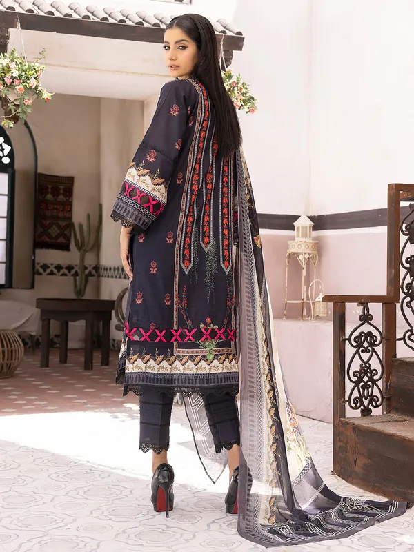 Black floral embroidery salwar suit