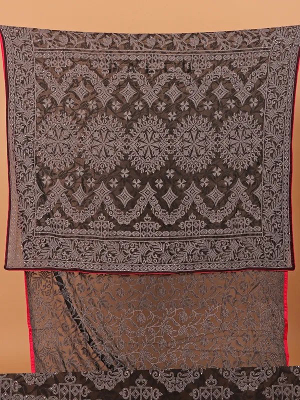 Black georgette saree for women