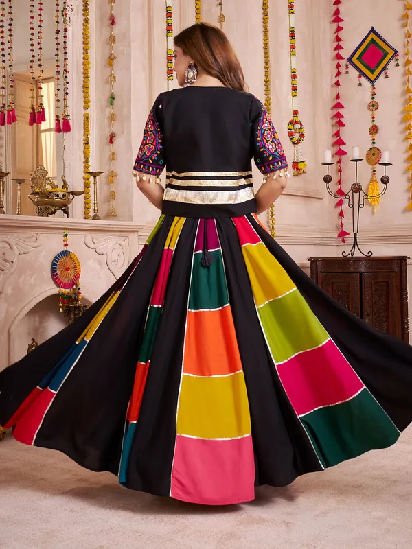 Black glamorous festive jacket style chaniya choli