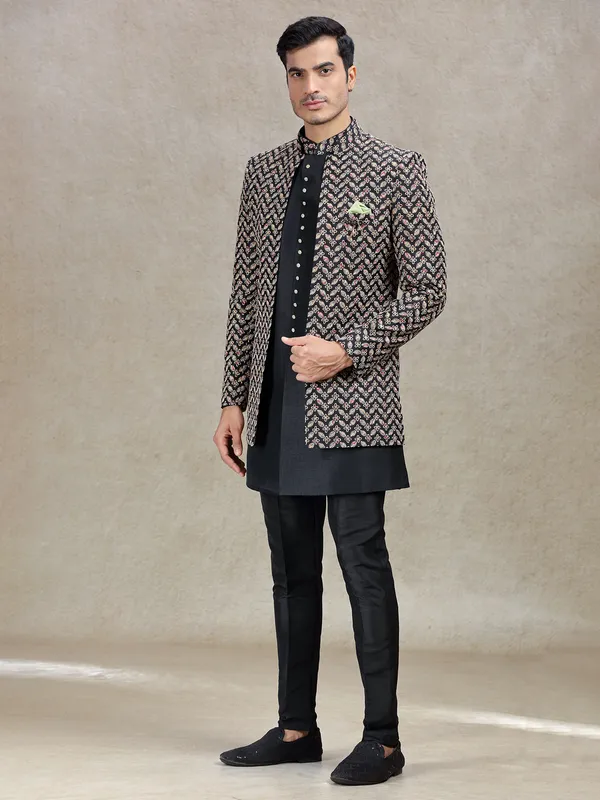 Black indo western for wedding look