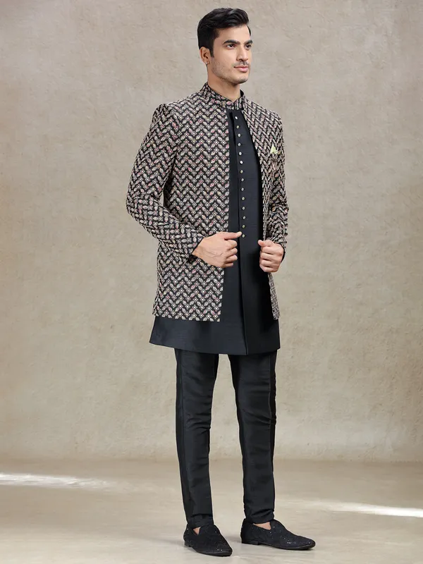 Black indo western for wedding look