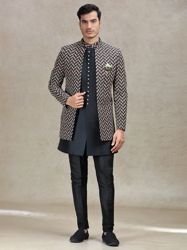Black indo western for wedding look