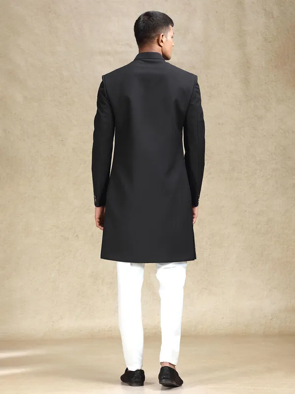 Black magestic simple indo western for men