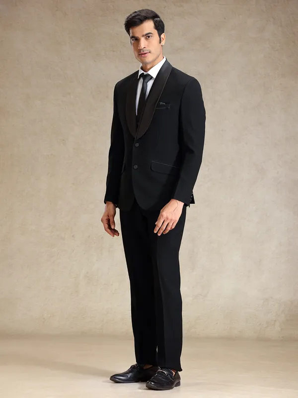 Black polyster reception wear coat suit