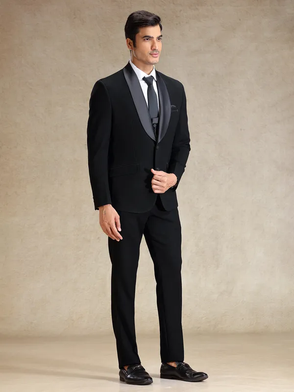 Black polyster reception wear coat suit