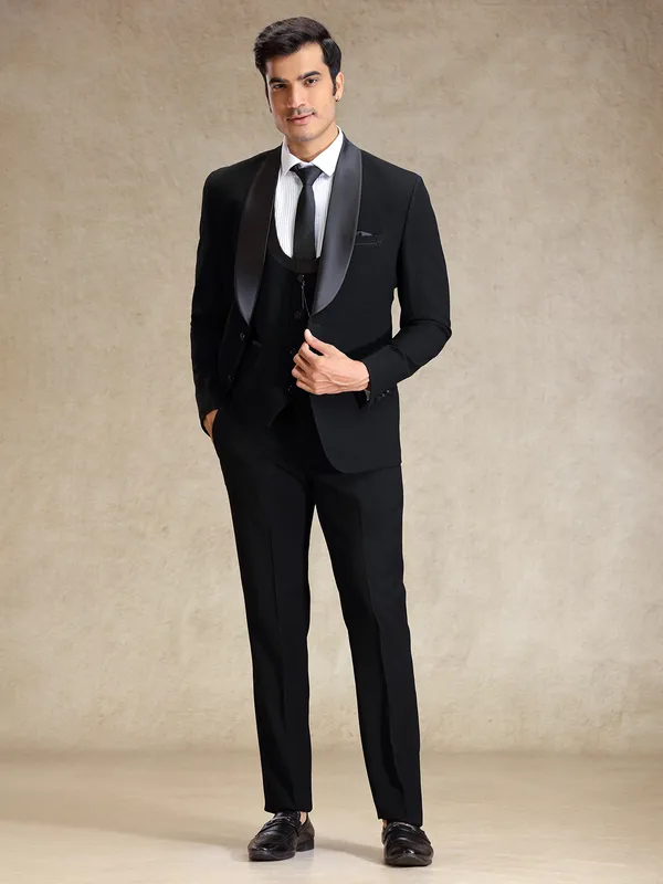Black polyster reception wear coat suit