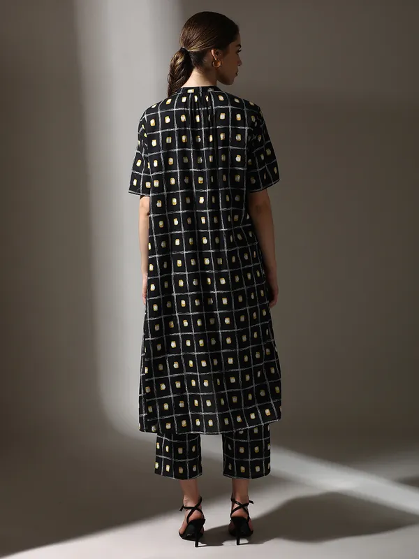 Black printed cotton co ord set