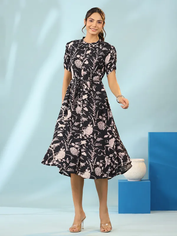 Black rayon cotton long kurti