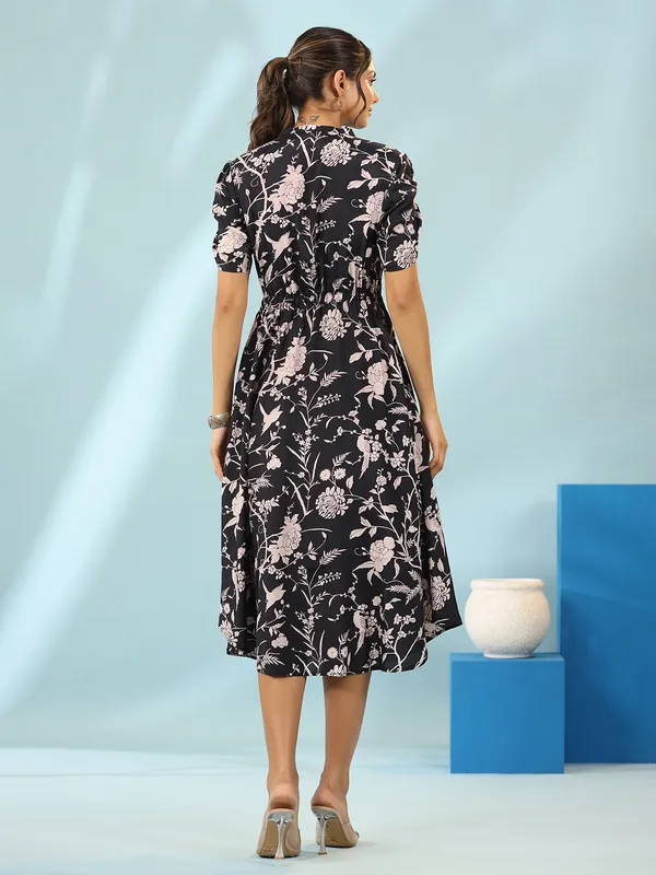 Black rayon cotton long kurti