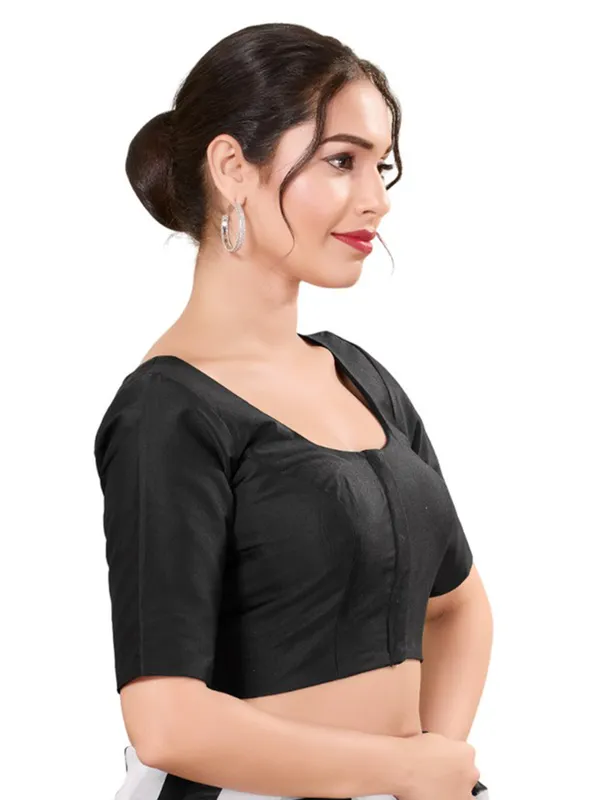 Black readymade blouse in silk
