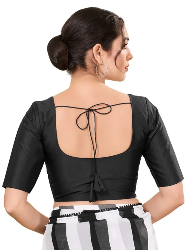 Black readymade blouse in silk