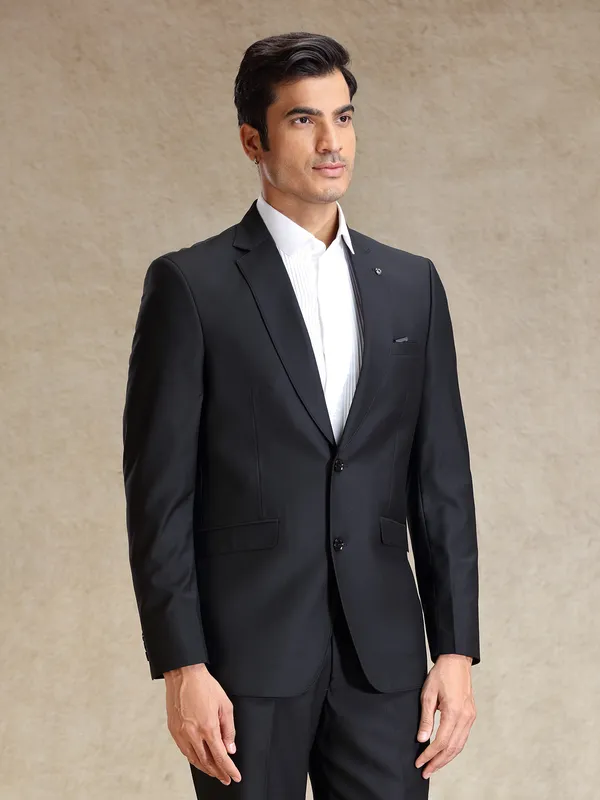 Black refined classy terry rayon blazer