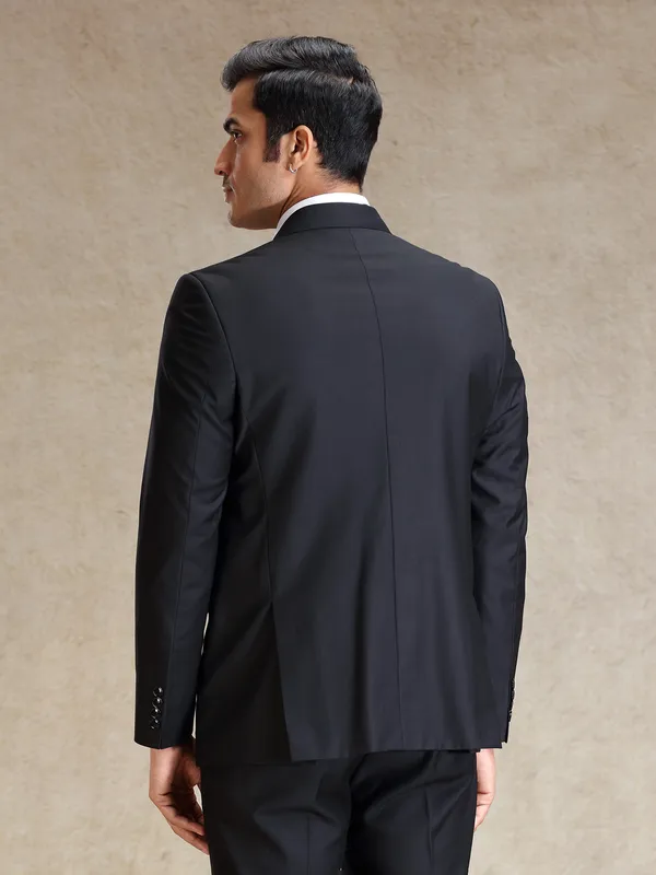Black refined classy terry rayon blazer