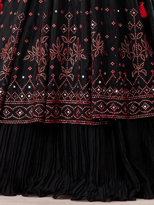 Black salwar suit with lehenga