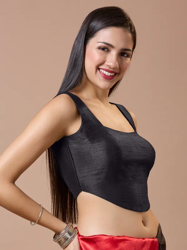 Black silk blouse in ready made